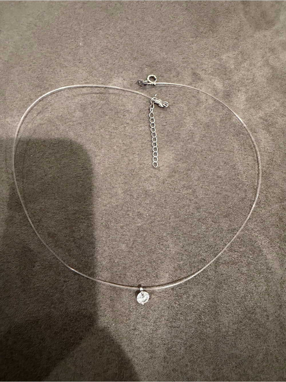 Kohl's Silver Necklace with Clear Crystal Pendant